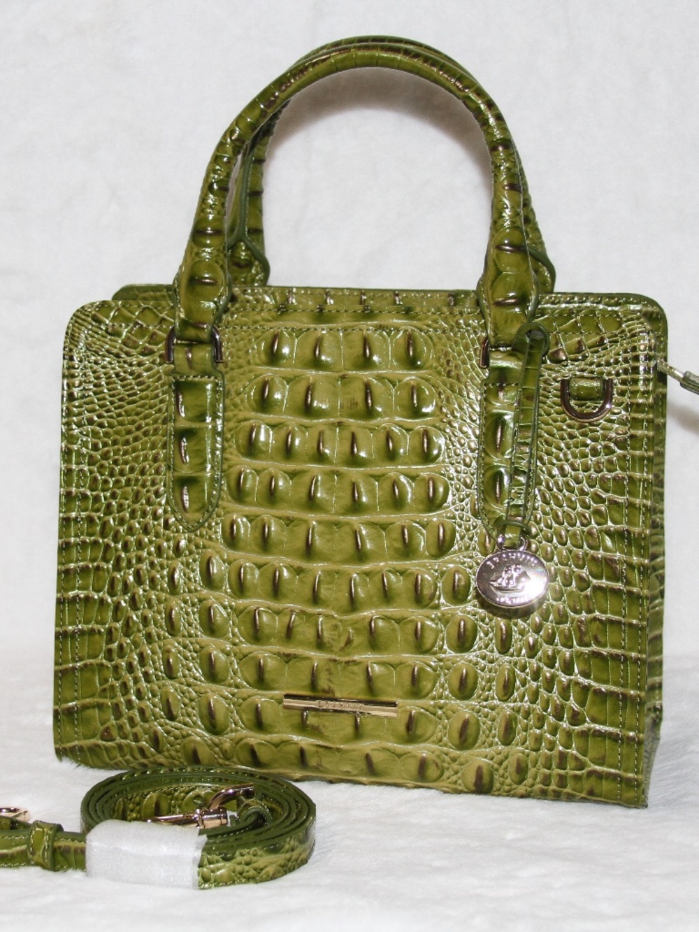 Brahmin Olive Melbourne Ombre Cami Satchel Top Handle Bag